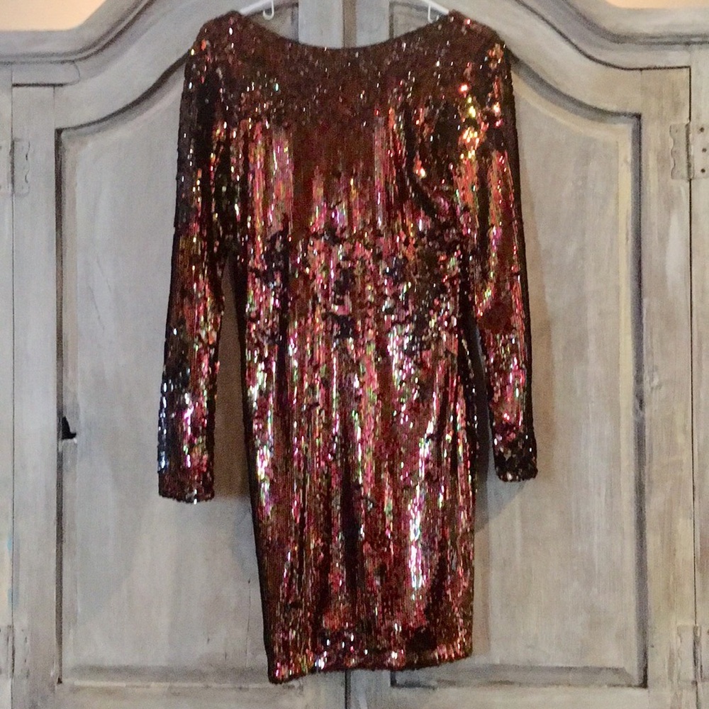 Rainbow sequined Dress The Population dress
